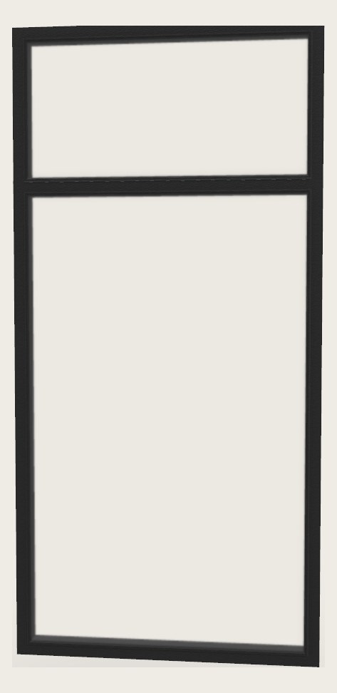 Two-story fixed window with transom - view from inside